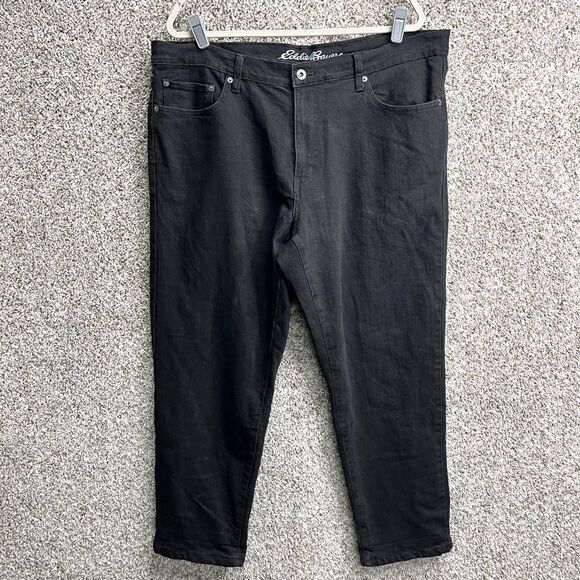 Eddie Bauer Jeans Men’s 40x30 Black Fleece Lined Straight Leg - Picture 1 of 7